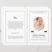 Memorial Modern Minimalist Black and White Program (Voorkant / Achterkant)