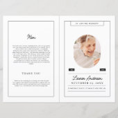 Memorial Modern Minimalist Black and White Program (Voorkant)