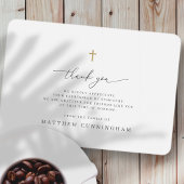 Memorial Modern Minimalist Cross in Loving Memory Bedankkaart