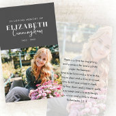 Memorial Modern minimalistisch chique fotogebed Visitekaartje