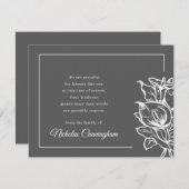 Memorial Modern Monochrome Foliage Botanical Bedankkaart (Voorkant / Achterkant)