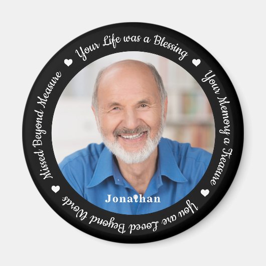 Memorial Modern personaliseer foto-Herdenkingsgeem Magneet (Voorkant)