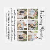 Memorial Modern Personalized 6 Afbeelding Herdenki Fleece Deken (Voorkant (Horizontaal))