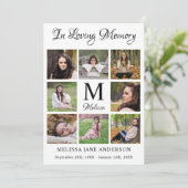 Memorial Modern Photo Collage Funeral Bedankkaart (Staand voorkant)