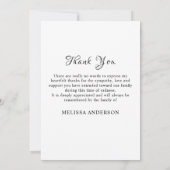 Memorial Modern Photo Collage Funeral Bedankkaart (Achterkant)