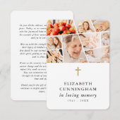 Memorial Modern Simple 9 foto's Gebed Bedankkaart (Voorkant / Achterkant)