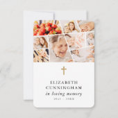 Memorial Modern Simple 9 foto's Gebed Bedankkaart (Voorkant)