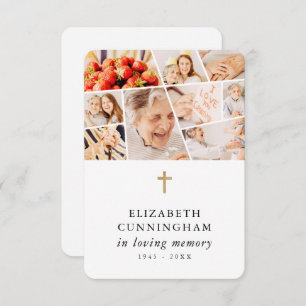 Memorial Modern Simple 9 foto's Gebed Bedankkaart