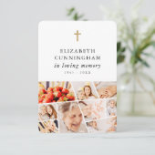 Memorial Modern Simple 9 foto's Gebed Bedankkaart (Staand voorkant)