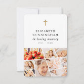 Memorial Modern Simple 9 foto's Gebed Bedankkaart (Voorkant)