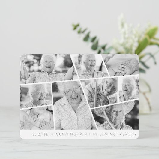 Memorial Modern Simple Chic 9 Photo Collage (Staand voorkant)