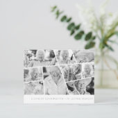 Memorial Modern Simple Chic 9 Photo Collage Briefkaart (Staand voorkant)