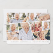 Memorial Modern Simple Chic 9 Photo Collage Card (Voorkant)