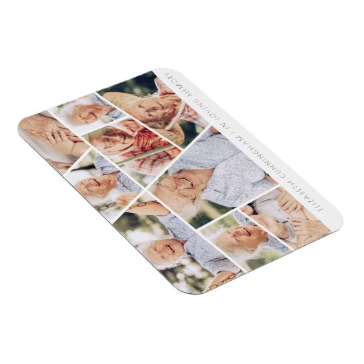 Memorial Modern Simple Chic 9 Photo Collage Magneet (Rechterzijde)