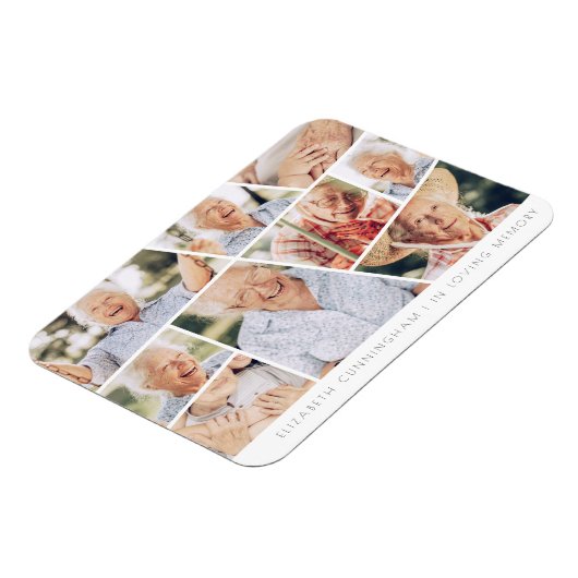 Memorial Modern Simple Chic 9 Photo Collage Magneet (Linkerzijde)