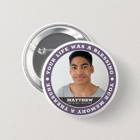 Memorial Modern Simple Custom Photo Keepomwille Ronde Button 5,7 Cm (Voorkant /achterkant)