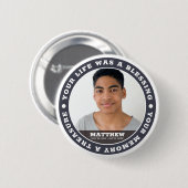 Memorial Modern Simple Custom Photo Keepomwille Ronde Button 5,7 Cm (Voorkant /achterkant)