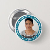 Memorial Modern Simple Custom Photo Keepomwille Ronde Button 5,7 Cm (Voorkant /achterkant)