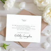 Memorial Modern Simple Elegant Black & White Leaf Bedankkaart