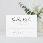 Memorial Modern Simple Elegant Chic Typography RSVP Kaartje (Staand voorkant)