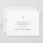 Memorial Modern Simple Faux Gold Cross Bedankkaart (Voorkant)