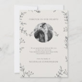 Memorial Modern Simple Foliage Botanical Bedankkaart (Voorkant)