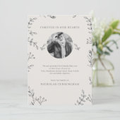 Memorial Modern Simple Foliage Botanical Bedankkaart (Staand voorkant)