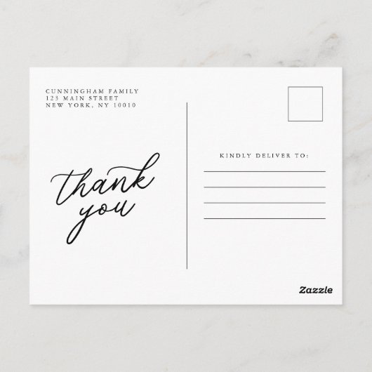 Memorial Modern Simple Forever in ons hart Foto Briefkaart (Achterkant)