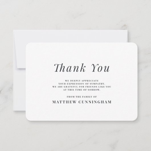 Memorial Modern Simple in Loving Memory Bedankkaart (Voorkant)