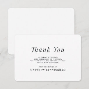 Memorial Modern Simple in Loving Memory Bedankkaart