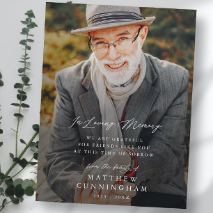 Memorial modern Simple in Loving Memory Photo Briefkaart