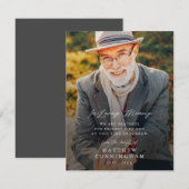 Memorial Modern Simple in Loving Memory Photo Card (Voorkant / Achterkant)