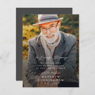 Memorial Modern Simple in Loving Memory Photo Card