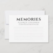 Memorial Modern Simple Memories Black Ribbon RSVP Kaartje (Achterkant)