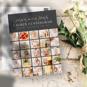 Memorial Modern Simple Minimalist 25 Photo Collage Briefkaart