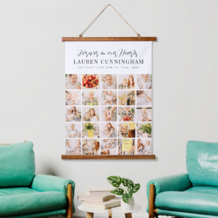 Memorial Modern Simple Minimalist 25 Photo Collage Hangend Wandkleed