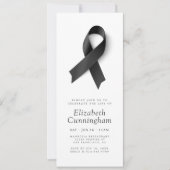 Memorial Modern Simple Minimalist Black Ribbon Kaart (Voorkant)
