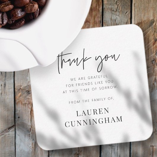 Memorial Modern Simple Minimalist Chic Hartelijk d Notitiekaartje