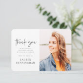 Memorial Modern Simple Minimalist Chic Photo Bedankkaart (Staand voorkant)