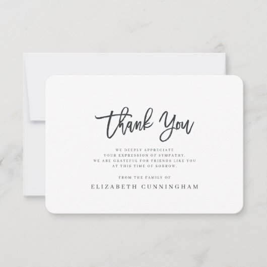 Memorial Modern Simple Minimalist in het liefhebbe Bedankkaart (Voorkant)