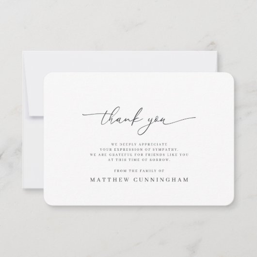 Memorial Modern Simple Minimalist in het liefhebbe Bedankkaart (Voorkant)