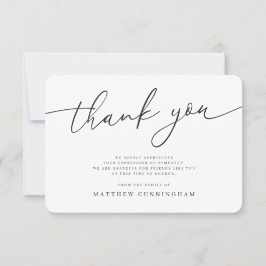 Memorial Modern Simple Minimalist in het liefhebbe Bedankkaart (Voorkant)