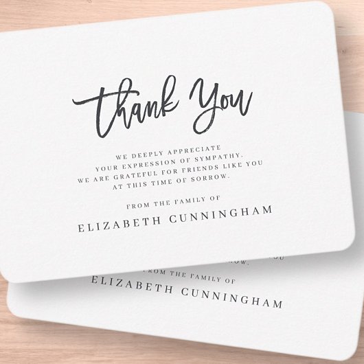 Memorial Modern Simple Minimalist in het liefhebbe Bedankkaart