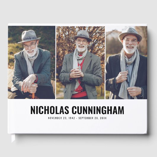 Memorial Modern Three Foto Gastenboek (Voorkant)