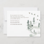 Memorial Modern Waterverf Greenery Pine Forest Bedankkaart (Voorkant)