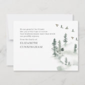 Memorial Modern Waterverf Greenery Pine Forest Bedankkaart (Voorkant)