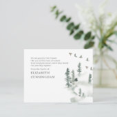 Memorial Modern Waterverf Greenery Pine Forest Bedankkaart (Staand voorkant)