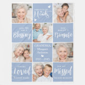 Memorial Moderne Gepersonaliseerde Familie Multi F Fleece Deken (Voorkant)