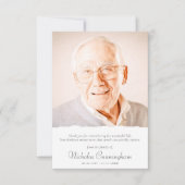 Memorial Moderne Simple Elegant Chic Custom Photo Bedankkaart (Voorkant)