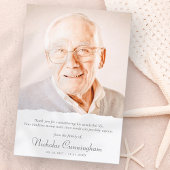 Memorial Moderne Simple Elegant Chic Custom Photo Bedankkaart